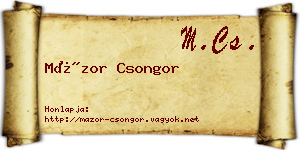 Mázor Csongor névjegykártya
